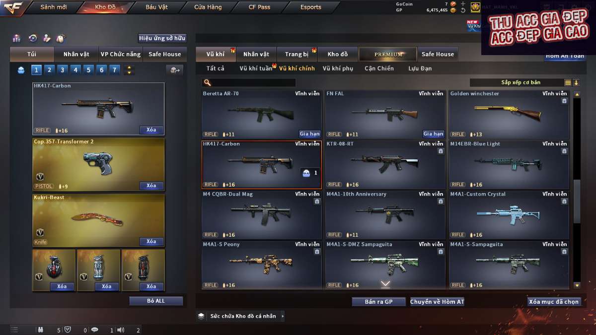 shop acc cf uy tin gia re